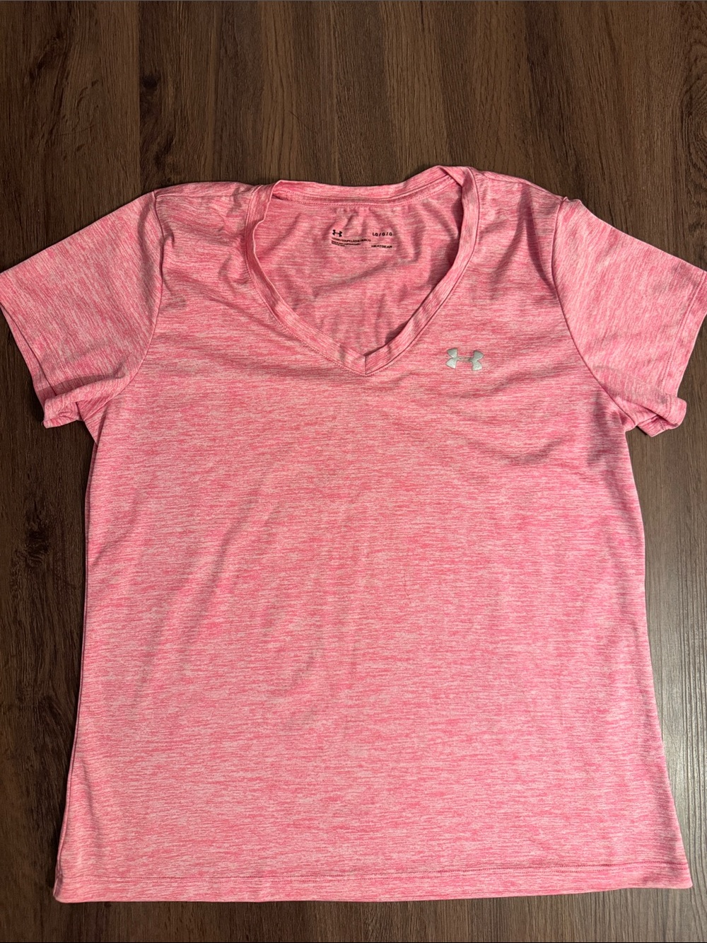 Under Armour Women’s Pink Heather V-Neck Performance Tee
